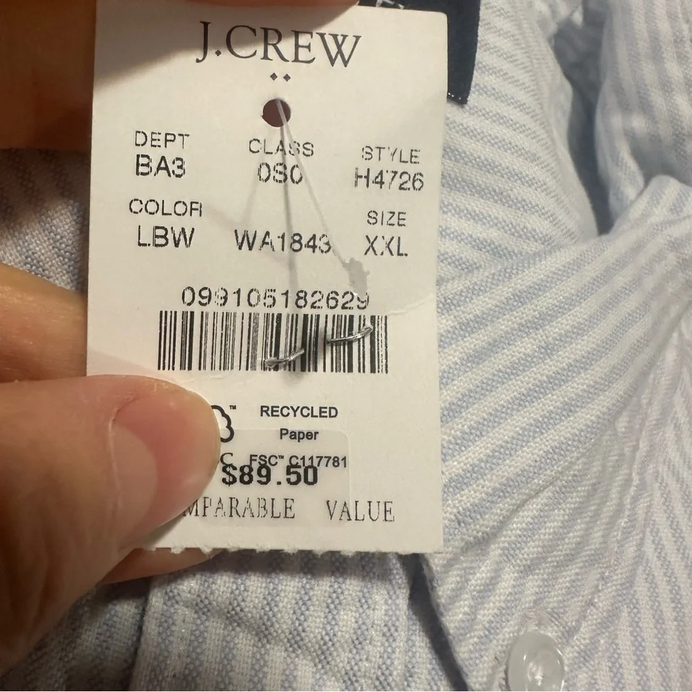 J crew ludlow blue white Slim flex oxford shirt